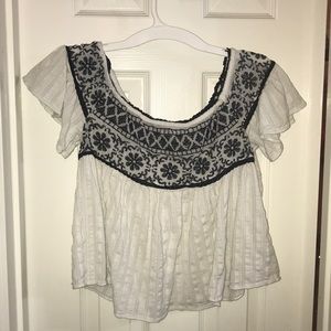 American Eagle Off the Shoulder Patterned Top